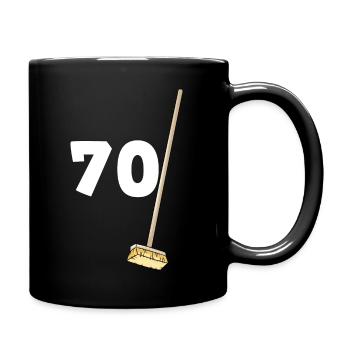 Birthday 70 Brooms Gift Grandpa Granny - Full Colour Mug - black - Right