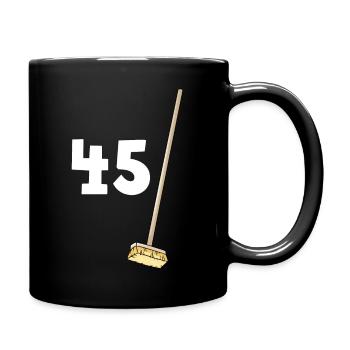 45 Besen Geschenk Idee Papa Mama - Tasse einfarbig - Schwarz - Rechts