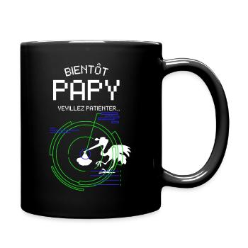 Bientôt Papy Naissance Bébe pour Futur Grand Père - Full Colour Mug - black - Right