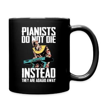 Lustiger Klavier Piano Flügel Spruch für Pianist - Tasse einfarbig - Schwarz - Rechts