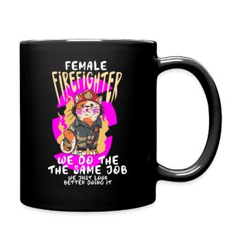 Pompier Nous faisons le même travail Sauveteur F - Mug uni - noir - Droite