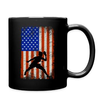 Drapeau américain Ping Pong Joueur de tennis de table - Mug uni - noir - Droite