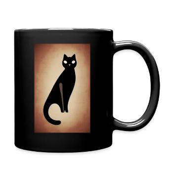 Abstract cat 1 - Tasse einfarbig - Schwarz - Rechts