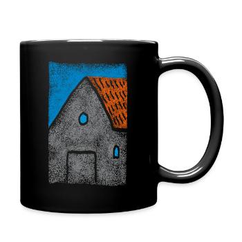 Haus - Tasse einfarbig - Schwarz - Rechts