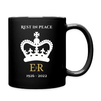 Queen Elizabeth II RIP - Full Colour Mug - black - Right