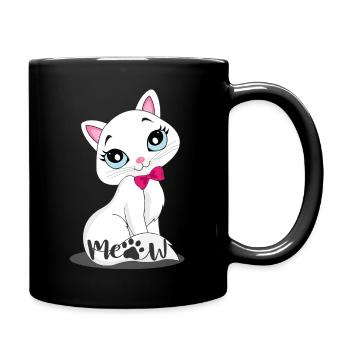 Cat meow baby clothes children's clothes - Full Colour Mug - black - Right
