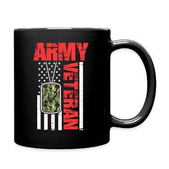 Military Soldier Veteran's Day - Thank You Army - Full Colour Mug - black - Right