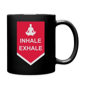 Inspirez expirez Yoga citation - Mug uni - noir - Droite