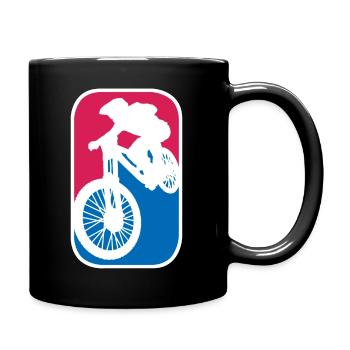 Mountainbike Downhill Fahrrad mtb logo Geschenk - Tasse einfarbig - Schwarz - Rechts
