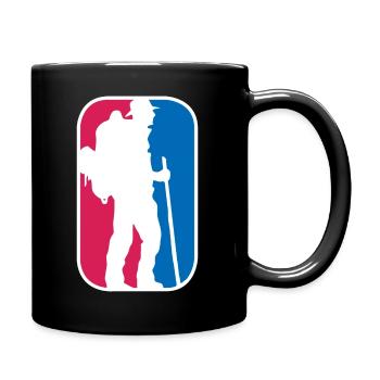 Wandern Outdoor Berge Logo Bergsteigen Geschenk - Tasse einfarbig - Schwarz - Rechts