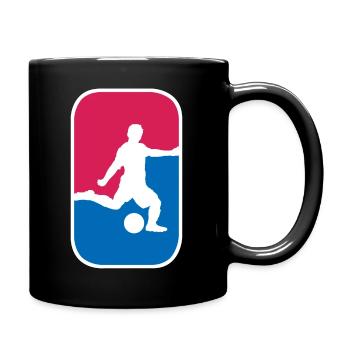 Fußball Kicker Soccer WM Fan lustiges Geschenk - Tasse einfarbig - Schwarz - Rechts