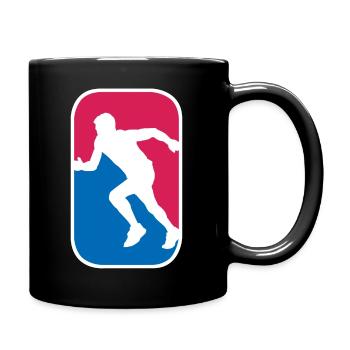 Rennen Laufen Marathon Sprint lustige Geschenk - Tasse einfarbig - Schwarz - Rechts