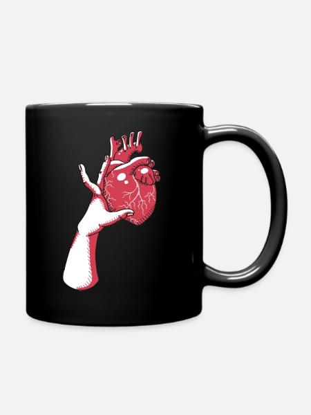 Das Herz - Tasse einfarbig - Schwarz