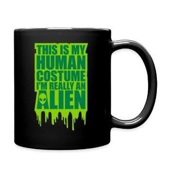 Citation extraterrestre de costume humain - Mug uni - noir - Droite