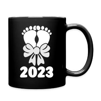Baby 2023 Pregnancy announce baby birth - Full Colour Mug - black - Right