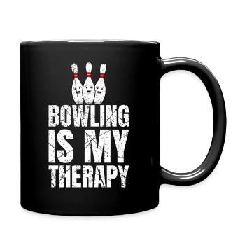 Bowling Is My Therapy - Tasse einfarbig - Schwarz - Rechts