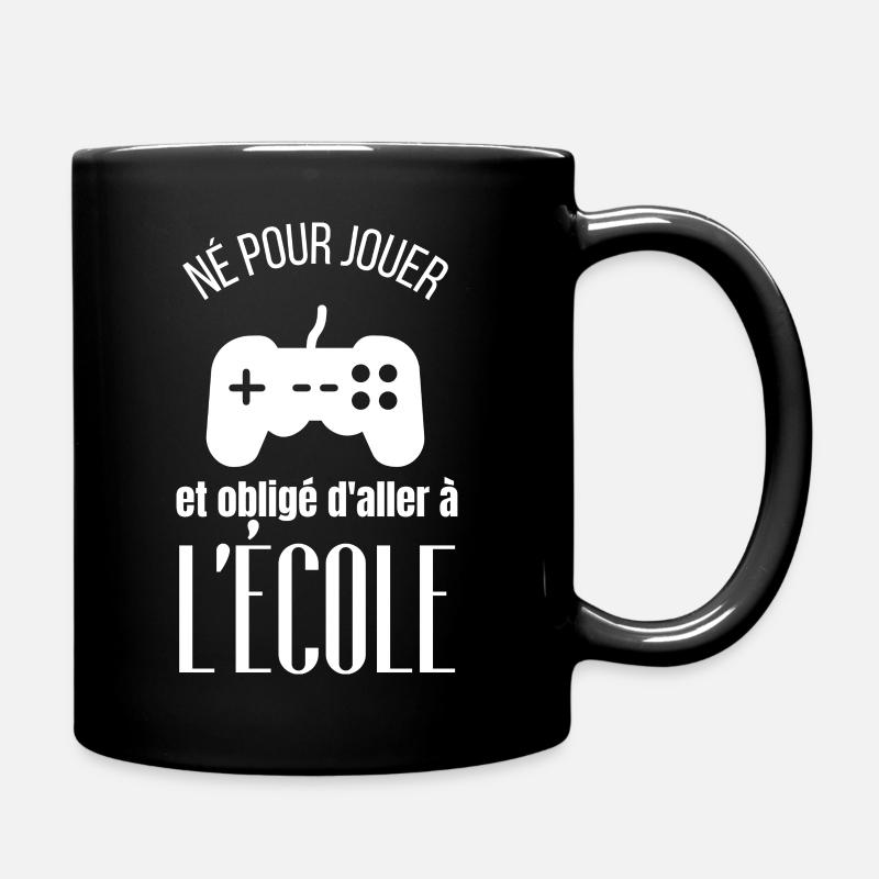 né pour aller à l école et obligé daller à l école - Mug uni - noir