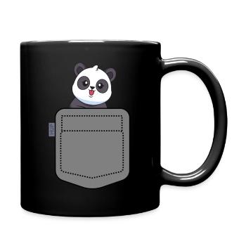 Panda dans votre poche - Mug uni - noir - Droite