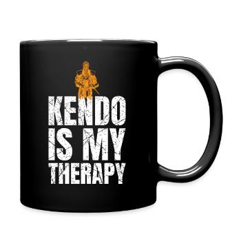 Kendo Is My Therapy Japanischer Schwertkampf - Tasse einfarbig - Schwarz - Rechts