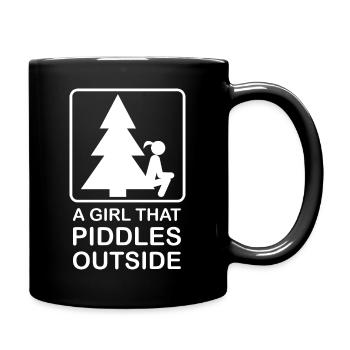 A girl that piddles outside - Full Colour Mug - black - Right