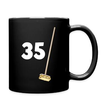 35 brooms Gift Man or Woman 35 years Birthday - Full Colour Mug - black - Right