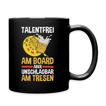 Dart Dartsspieler Darts - Tasse einfarbig - Schwarz - Rechts