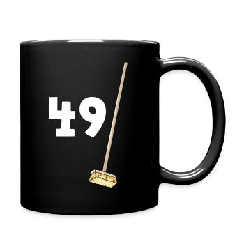 Birthday 49 brooms humor man woman - Full Colour Mug - black - Right