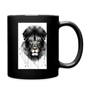 Lion Black and White - Full Colour Mug - black - Right