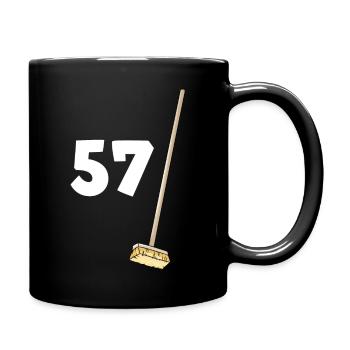 57 brooms 57 years old humor Man Woman Birthday - Full Colour Mug - black - Right