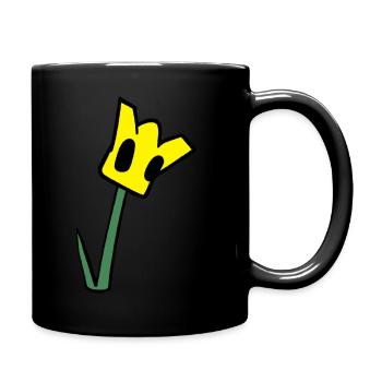 Staunende Blume - modern art design - Tasse einfarbig - Schwarz - Rechts