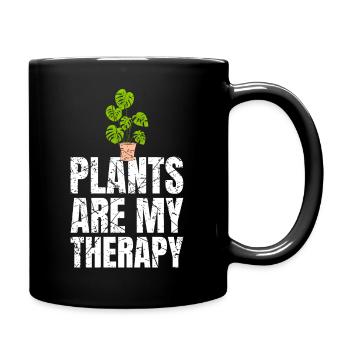 Les plantes sont ma thérapie Jardinage - Mug uni - noir - Droite