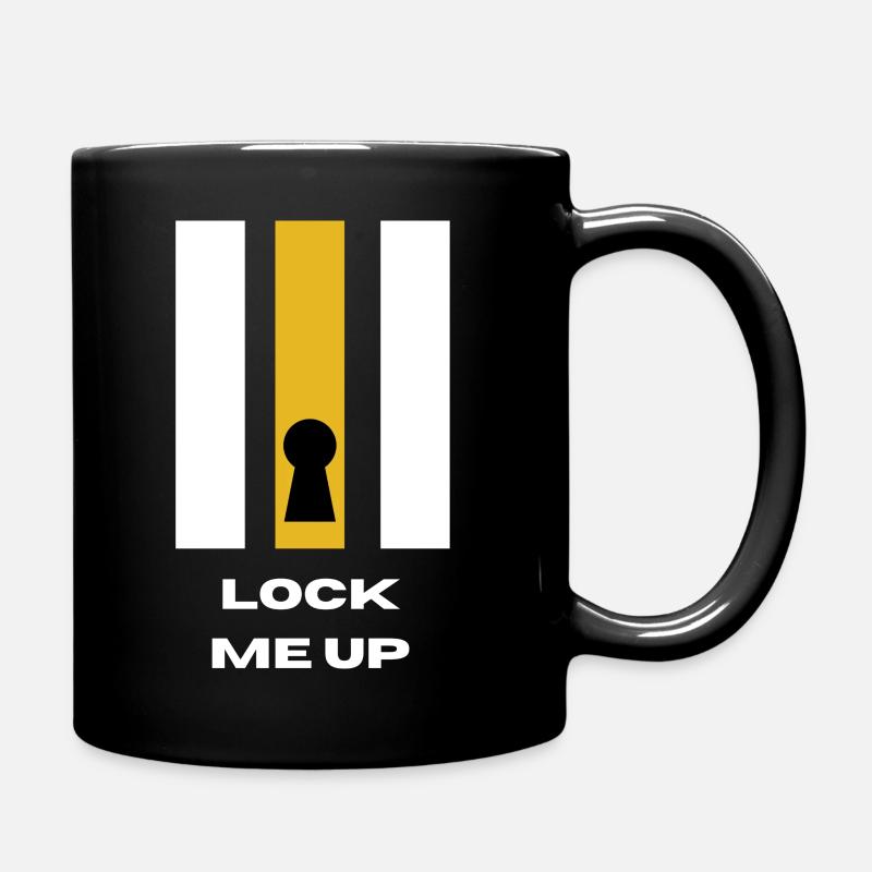 Black White and Lock me up T shirt Design - Tasse einfarbig - Schwarz
