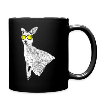 Känguru Tierliebhaber Naturfans Sonnenbrille Kängu - Tasse einfarbig - Schwarz - Rechts