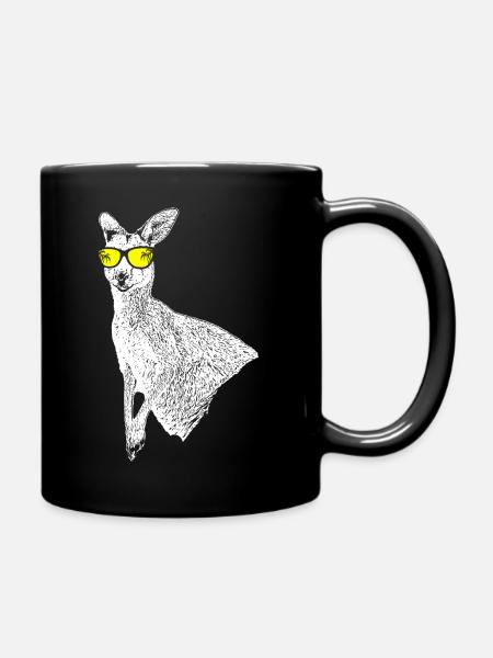 Känguru Tierliebhaber Naturfans Sonnenbrille Kängu - Tasse einfarbig - Schwarz