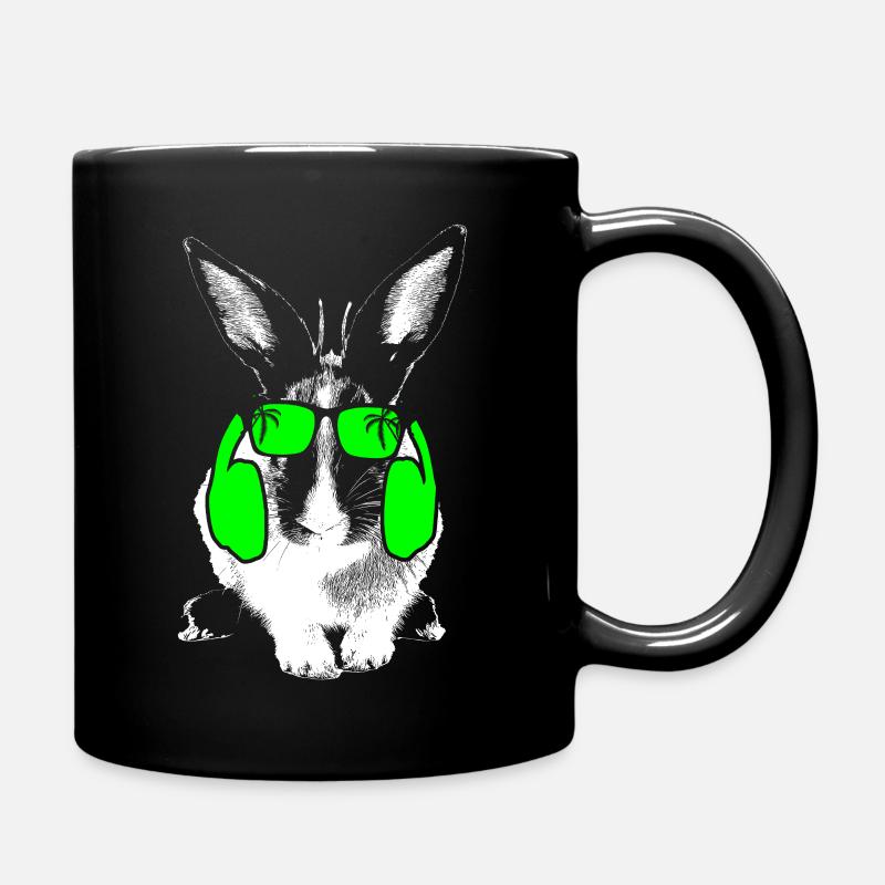 Hase Tierliebhaber Kopfhörer Sonnenbrille Haustier - Tasse einfarbig - Schwarz