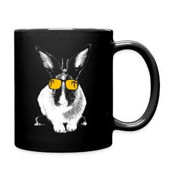 Hase Tierliebhaber Naturfans Sonnenbrille Tier Has - Tasse einfarbig - Schwarz - Rechts