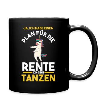 Tanzen Party Musik Ruhestand Rente Einhorn Tänzer - Tasse einfarbig - Schwarz - Rechts