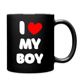 I LOVE MY BOY - Full Colour Mug - black - Right