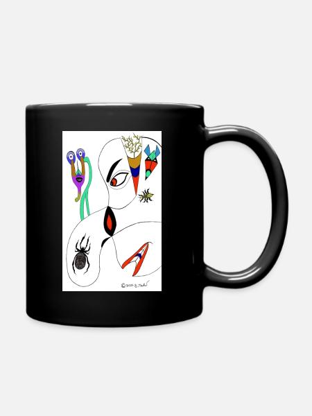M Burns Head Spider - Full Colour Mug - black