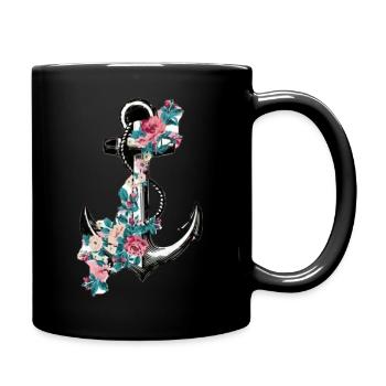 Anker - Tasse einfarbig - Schwarz - Rechts