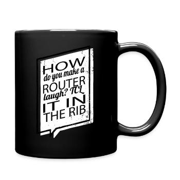 quote fun computer humour fullstack developer - Full Colour Mug - black - Right