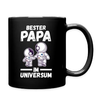 Papa Vater Astronaut Vatertag - Tasse einfarbig - Schwarz - Rechts