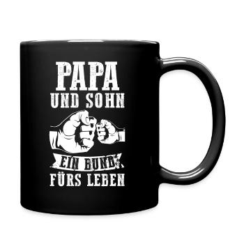 Papa Vater Vatertag - Tasse einfarbig - Schwarz - Rechts