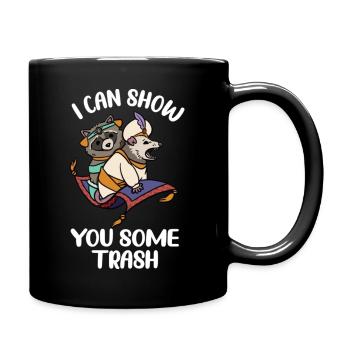 I Can Show You Some Trash Raccoon Possum Lover - Full Colour Mug - black - Right