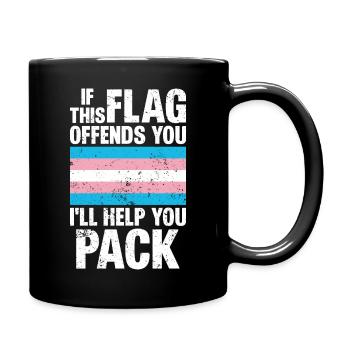 trans tif diese Flagge beleidigt dich Ich helfe dir beim Packen - Tasse einfarbig - Schwarz - Rechts