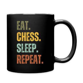EAT CHESS SLEEP REPEAT - Full Colour Mug - black - Right