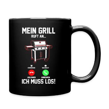 Grillparty Grillmeister Grill Grillen - Tasse einfarbig - Schwarz - Rechts