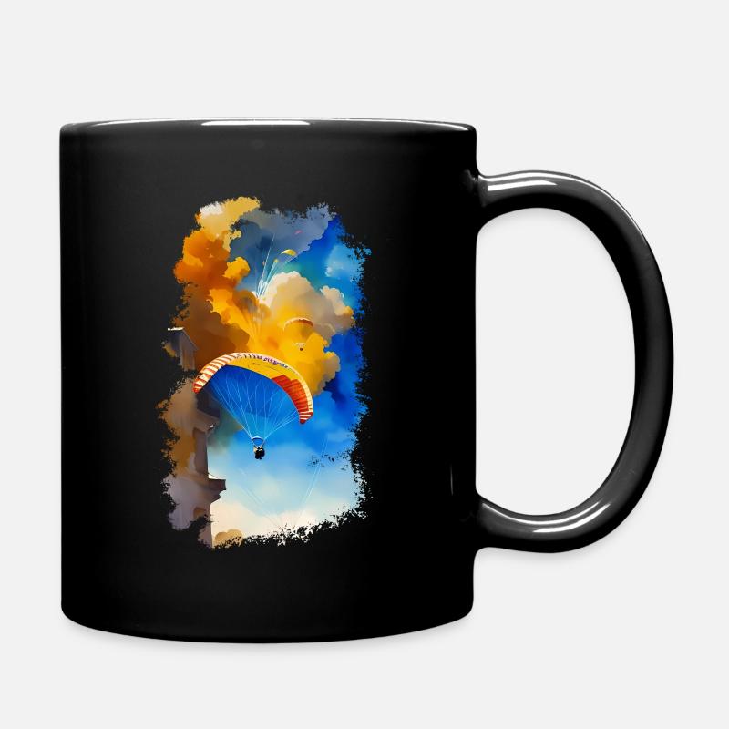 Paragliding Watercolored - Tasse einfarbig - Schwarz