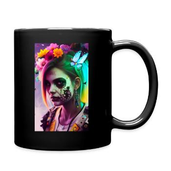 ARTWORK Zombie Gamergirl Rose - Full Colour Mug - black - Right