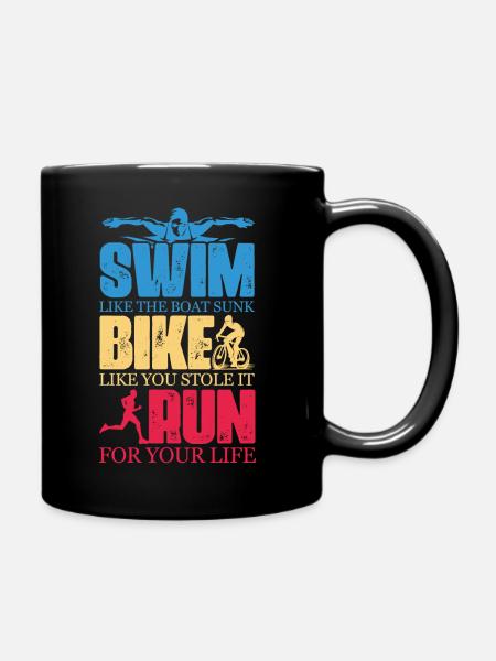 Nager comme le bateau coulé Vélo comme si vous l’aviez volé Courez - Mug uni - noir